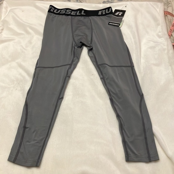 NWT Russell Athletic Compression Pant Grey Boys 10/12 Dri Power 360 - Picture 5 of 6